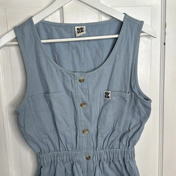 Lucy & Yak Juni 100% Organic Cotton Blue Boiler Jumpsuit W1652 Sz M - Picture 3 of 9
